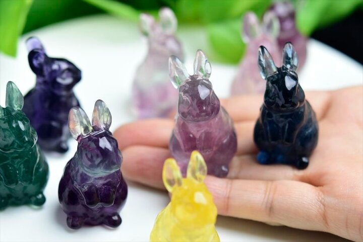 楽天市場】フローライト うさぎ 彫刻 置物 種類お任せ【販売単位：1個 