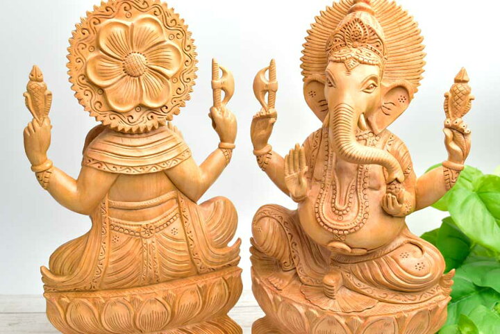 楽天市場】ガネーシャ 木彫り 置物□インド産カダムウッド□【約965g 