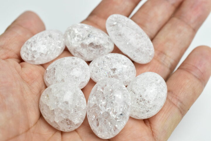 楽天市場】クラック水晶 タンブル 磨き石【約100g(約8個前後)セット 