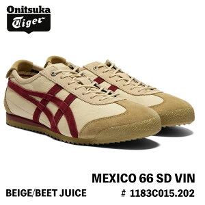 IjcJ^CK[ Xj[J[ Onitsuka Tiger MEXICO 66 SD VIN LVR66 SD VIN BEIGE/BEET JUICE 1183C015.202 V[Y Y fB[X