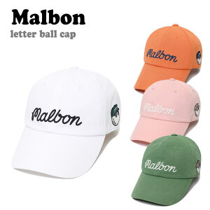 �}���{���S���t �L���b�v MALBON GOLF Letter Ball Cap ���^�[�{�[���L���b�v WHITE �z���C�g PINK �s���N ORANGE �I�����W MINT GREEN �~���g�O���[�� M5143PCP05OWT ACC