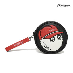�}���{�� �S���t �{�[�� �P�[�X MALBON GOLF Malbon Bucket Character Round Pouch �}���{�� �o�P�b�g �L�����N�^�[ ���E���h�|�[�` RED ���b�h M3343PAC72 ACC