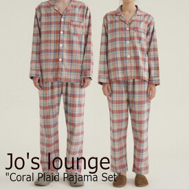 ジョーズラウンジ ルームウェア Jo's lounge メンズ レディース Coral Plaid Pajama Set コーラル プラッド パジャマ セット CORAL コーラル 1229644/5 ウェア