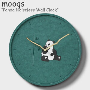���N�X �Ǌ|�����v mooqs Panda Noiseless Wall Clock �p���_ �m�C�Y���X �E�H�[�� �N���b�N �؍��G�� 482560 ACC