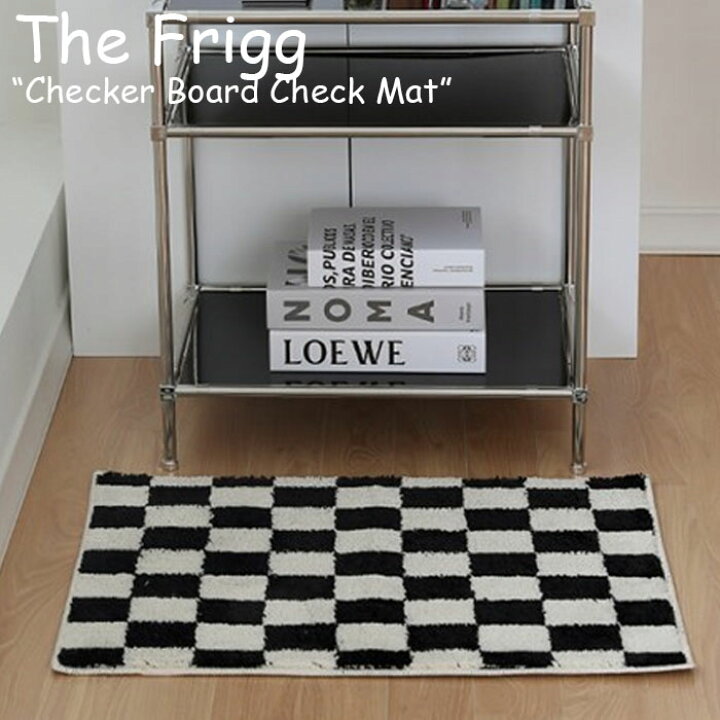 楽天市場 ザフリッグ ラグ The Frigg Checker Board Check Mat チェッカーボード チェック マット Green グリーン Yellow イエロー Black ブラック 45cm 65cm 韓国雑貨 Acc Upsuke