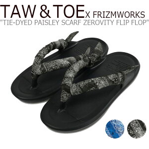 �g�[���g�[ �T���_�� �����Y ���f�B�[�X TAW��TOE X FRIZMWORKS TIE-DYED PAISLEY SCARF ZEROVITY FLIP FLOP �^�C�_�C �y�C�Y���[ �X�J�[�t �[���r�e�B �t���b�v �t���b�v BLACK �u���b�N FZTT2021SSAC003 �V���[�Y