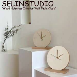 セリンスタジオ 掛け時計 SELINSTUDIO Wood Noiseless Interior Wall Table Clock ウッド ノイズレス インテリア ウォール テーブル クロック CREAM クリーム BEIGE ベージュ WOOD ウッド 5463781625/5464763124/5466297643