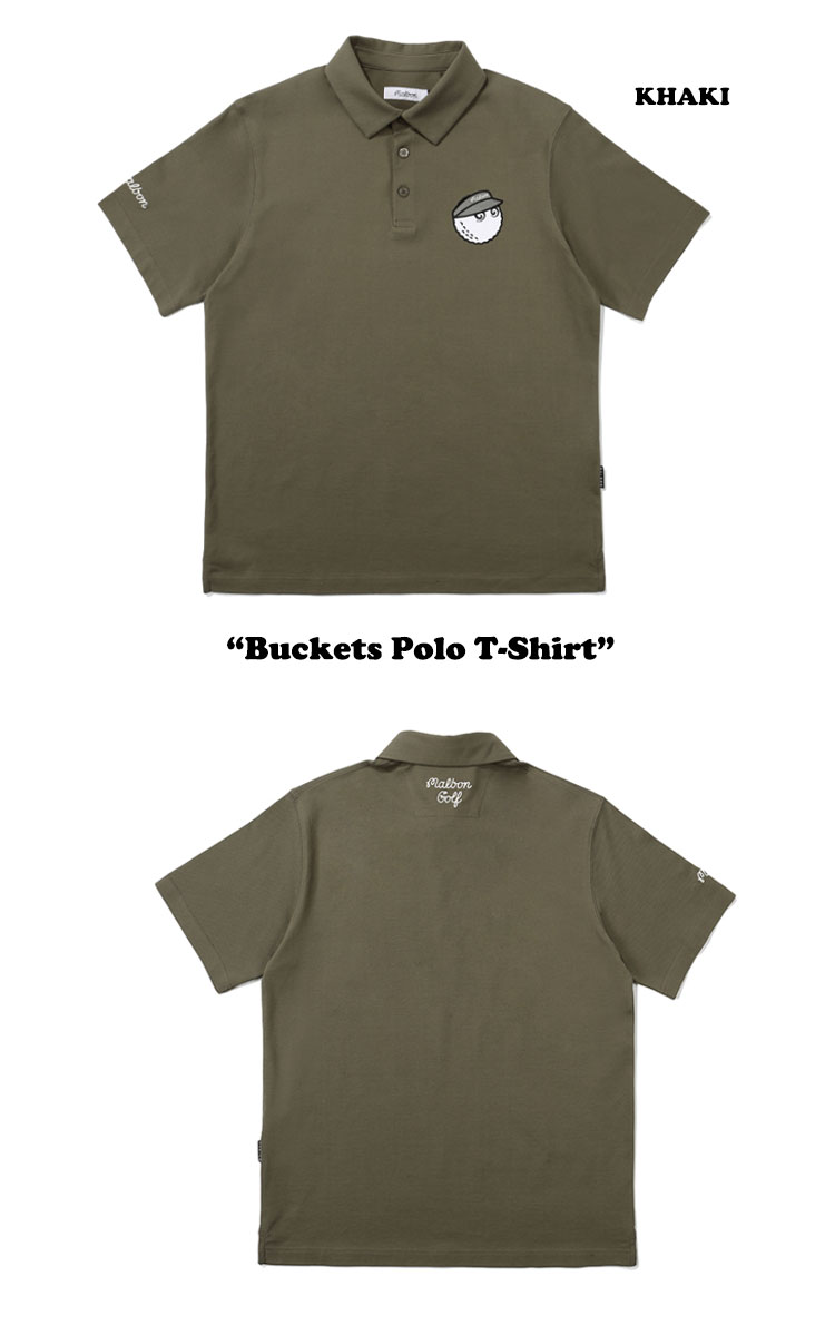 マルボンゴルフ MALBON GOLF メンズ Buckets Polo T-Shirt バケッツ T-シャツ ポロ 半袖 全5色  M2121PTS04WHT/KHK/BEI/BL/BLK ウェア | upsuke