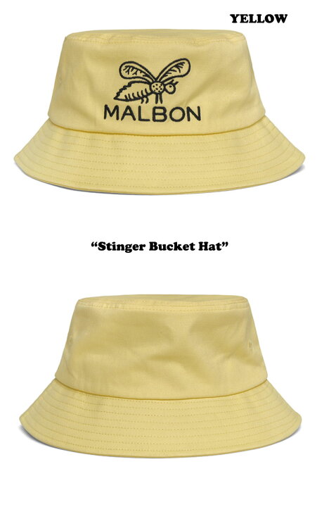 マルボンゴルフ MALBON GOLF メンズ レディース Stinger Bucket Hat スティンガー バケット ハット BLACK  ブラック YELLOW イエロー M2133LCP01YLW/BLK ACC upsuke