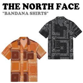 ノースフェイス 半袖シャツ THE NORTH FACE メンズ レディース BANDANA SHIRTS バンダナ シャツ BLACK ブラック ORANGE オレンジ NH8SN06A/B ウェア 【中古】未使用品