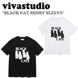 ビバスタジオ 半袖Tシャツ vivastudio メンズ レディース BLACK CAT SHORT SLEEVE ブラック キャット ショート スリーブ BLACK ブラック WHITE ホワイト LSVT100 ウェア