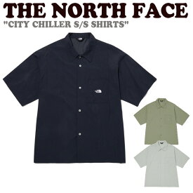 ノースフェイス 半袖シャツ THE NORTH FACE メンズ レディース CITY CHILLER S/S SHIRTS シティ チラー ショートスリーブ シャツ NAVY ネイビー TEA ティー ICE GRAY アイス グレー NH8SP02A/B/C ウェア 【中古】未使用品