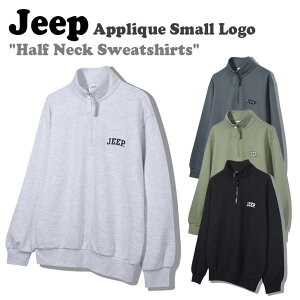 �W�[�v �g���[�i�[ Jeep �����Y ���f�B�[�X Applique Small Logo Half Neck Sweatshirts �A�b�v���P �X���[�� ���S �n�[�t �l�b�N �X�E�F�b�g�V���c MelangeWhite �������W�z���C�g Khaki �J�[�L DarkGrey �_�[�N�O