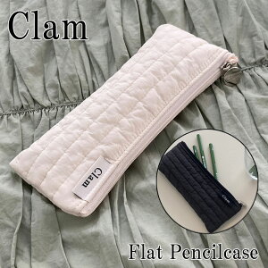 N yP[X Clam CeAG CLAM nhCh Flat Pencilcase tbg yV P[X M Z e  z |[` [ 傫 킢  Cream N[ Black u