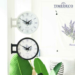 ^CfR mCYX  |v TIMEDECO K̔X Morden Double Clock Lavender _ _u NbN x_[ WHITE zCg BLACK ubN Timedeco09 ACC