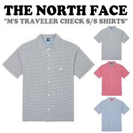 ノースフェイス 半袖シャツ THE NORTH FACE メンズ M'S TRAVELER CHECK S/S SHIRTS トラベラー チェック ショートスリーブ シャツ CHARCOAL チャコール BLUE ブルー RED レッド NH8SQ01A/B/C ウェア 【中古】未使用品