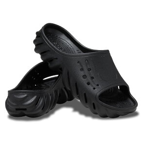 NbNX GR[ XCh LbY crocs ECHO SLIDE KIDSf 208185-001 ubN(BLACK)