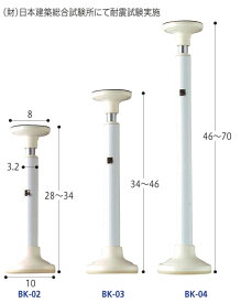 防災グッズ 家具転倒防止 ささえくん 2本1組 （BK-02・BK-03・BK-04）地震対策 つっぱり棒 家具転倒防止 転倒防止 仏壇 耐震 突っ張り棒 棚 固定 強力 支え 転倒防止 突っ張り棒 家具耐震 地震対策 強力 固定 食器棚 本棚 タンス対応【川崎化工】【防災グッズ】