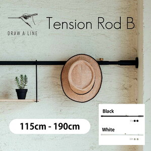 突っ張り棒 つっぱり棒 突っ張り ラック 115〜190cm 壁面収納 壁面ラック スリム ドローアライン DRAW A LINE テンションロッドB Tension Rod B ブラック ホワイト 黒 白 色 おしゃれ 北欧 DIY かっこい
