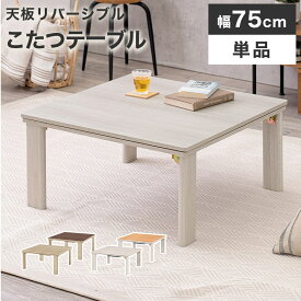 こたつ テーブル こたつテーブル 正方形 75cm モダン カジュアル 北欧 コタツ 炬燵 リビングこたつ 300W 石英管ヒーター オールシーズン 防寒 幅75 座卓 コンパクト 省スペース ナチュラル 一人暮らし ダイニングこたつ おしゃれ