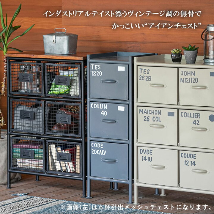 楽天市場】メッシュチェスト 収納 チェスト ストッカー ラック 引出し 