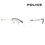 【正規品販売店】ポリス メガネ フレーム VPLL39J 0579 55 POLICE 2023年モデル メンズ スクエア リムレス ツーポイント 縁なし チタニウム 伊達眼鏡 メガネ