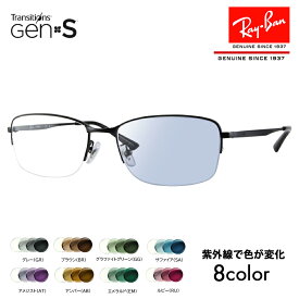 【正規品販売店】レイバン メガネ フレーム サングラス 調光レンズセット RX8774D 1012 55 Ray-Ban チタン ジャパンモデル エントリーモデル スクエア ナイロール ハーフリム 伊達眼鏡 メガネ ニコン トランジションズGEN S Nikon Transitions