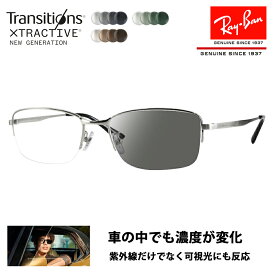 【アウトレット】レイバン メガネ フレーム サングラス 調光レンズセット RX8774D 1029 55 Ray-Ban チタン ジャパンモデル エントリーモデル スクエア ナイロール ハーフリム 伊達眼鏡 メガネ ニコン トランジションズエクストラアクティブ 運転 ドライブ