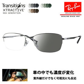 【正規品販売店】レイバン メガネ フレーム サングラス 調光レンズセット RX8774D 1047 55 Ray-Ban チタン ジャパンモデル エントリーモデル スクエア ナイロール ハーフリム 伊達眼鏡 メガネ ニコン トランジションズエクストラアクティブ 運転 ドライブ
