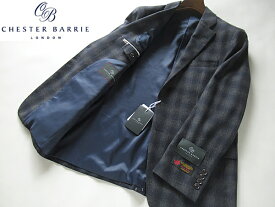 SALE 秋冬 正規品 チェスター・バリーCHESTER BARRIE×LEOMASTER Capritexメンズ ブレザー ウールジャケット 濃紺×グレーイタリア製生地 定価63,800円(税込）