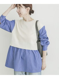 【SALE／50%OFF】ドッキングニットプルオーバー URBAN RESEARCH ITEMS アーバンリサーチアイテムズ トップス ニット ホワイト ネイビー グレー【RBA_E】[Rakuten Fashion]