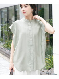 【SALE／19%OFF】リネン混タックフレンチスリーブシャツ URBAN RESEARCH ITEMS アーバンリサーチアイテムズ トップス シャツ・ブラウス ブラック カーキグリーン ホワイト【RBA_E】【送料無料】[Rakuten Fashion]