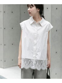 【SALE／60%OFF】裾レースノースリーブブラウス URBAN RESEARCH ITEMS アーバンリサーチアイテムズ トップス シャツ・ブラウス ブラック ベージュ ホワイト【RBA_E】[Rakuten Fashion]
