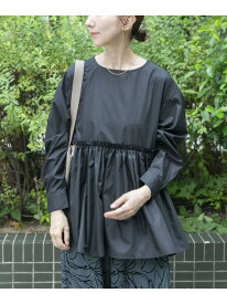 【SALE／63%OFF】ウエストギャザーブラウス URBAN RESEARCH ITEMS アーバンリサーチアイテムズ トップス シャツ・ブラウス ブラック ブラウン【RBA_E】[Rakuten Fashion]