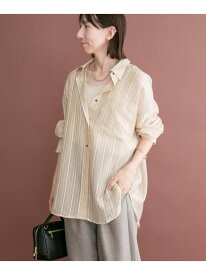 【SALE／60%OFF】シアープリントストライプシャツ URBAN RESEARCH ITEMS アーバンリサーチアイテムズ トップス シャツ・ブラウス ピンク ブルー ベージュ【RBA_E】[Rakuten Fashion]