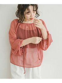 【SALE／61%OFF】シアーストライプギャザーブラウス URBAN RESEARCH ITEMS アーバンリサーチアイテムズ トップス シャツ・ブラウス ホワイト ブラック ピンク【RBA_E】[Rakuten Fashion]