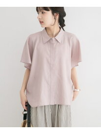 【SALE／30%OFF】リネン混フレアスリーブシャツ URBAN RESEARCH ITEMS アーバンリサーチアイテムズ トップス シャツ・ブラウス ブラック ホワイト ピンク【RBA_E】【送料無料】[Rakuten Fashion]