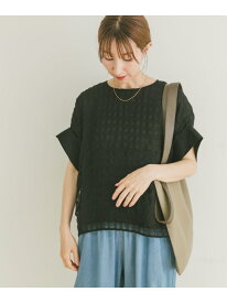 【SALE／16%OFF】シアーチェックレイヤードブラウス URBAN RESEARCH ITEMS アーバンリサーチアイテムズ トップス シャツ・ブラウス ブラック ベージュ【RBA_E】【送料無料】[Rakuten Fashion]