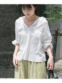 【SALE／50%OFF】フードクロップドワッシャーシャツ URBAN RESEARCH ITEMS アーバンリサーチアイテムズ トップス シャツ・ブラウス カーキグリーン グレー ホワイト【RBA_E】[Rakuten Fashion]