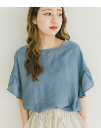 【SALE／30%OFF】袖フリルブラウス URBAN RESEARCH ITEMS アーバンリサーチアイテムズ トップス シャツ・ブラウス ブラック ホワイト ブラウン ブルー【RBA_E】【送料無料】[Rakuten Fashion]
