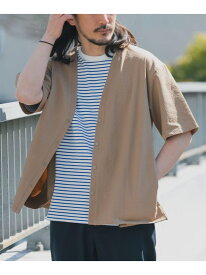 【SALE／70%OFF】『接触冷感/イージーケア/吸水速乾/撥水/防汚』高機能シアサッカー 半袖カーディガン(楽着シリーズ) URBAN RESEARCH ITEMS アーバンリサーチアイテムズ トップス カーディガン ブラック ベージュ【RBA_E】[Rakuten Fashion]