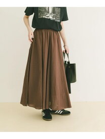 【SALE／50%OFF】コットン楊柳フレアスカート URBAN RESEARCH ITEMS アーバンリサーチアイテムズ スカート ロング・マキシスカート ブラウン グレー カーキグリーン【RBA_E】[Rakuten Fashion]