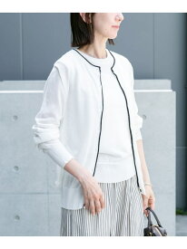 【SALE／50%OFF】リネン混ラインニットカーディガン URBAN RESEARCH ITEMS アーバンリサーチアイテムズ トップス カーディガン ブラウン ホワイト【RBA_E】[Rakuten Fashion]