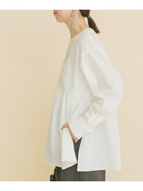 ギャザーペプラムブラウス URBAN RESEARCH ITEMS アーバンリサーチアイテムズ トップス シャツ・ブラウス ブラック ホワイト【送料無料】[Rakuten Fashion]