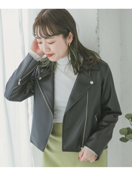 楽天市場】【SALE／49%OFF】フェイクレザーダブルライダースジャケット 