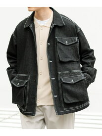 【SALE／25%OFF】カバーオールジャケット URBAN RESEARCH ITEMS アーバンリサーチアイテムズ ジャケット・アウター カバーオール・ワークジャケット ブラック ネイビー【RBA_E】【送料無料】[Rakuten Fashion]