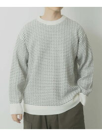 【SALE／50%OFF】リバースバーズアイ クルーネック ニット URBAN RESEARCH ITEMS アーバンリサーチアイテムズ トップス ニット ブラック ネイビー ホワイト【RBA_E】[Rakuten Fashion]