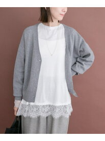レースコンビロングTシャツ URBAN RESEARCH ITEMS アーバンリサーチアイテムズ トップス カットソー・Tシャツ ホワイト グレー【送料無料】[Rakuten Fashion]
