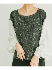 【SALE／63%OFF】ツイードドッキングブラウス URBAN RESEARCH ITEMS アーバンリサーチアイテムズ トップス シャツ・ブラウス ブラック【RBA_E】[Rakuten Fashion]