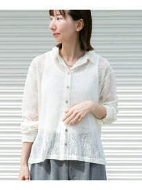 襟付きレースシャツ URBAN RESEARCH ITEMS アーバンリサーチアイテムズ トップス シャツ・ブラウス ホワイト ブラック ワインレッド【送料無料】[Rakuten Fashion]